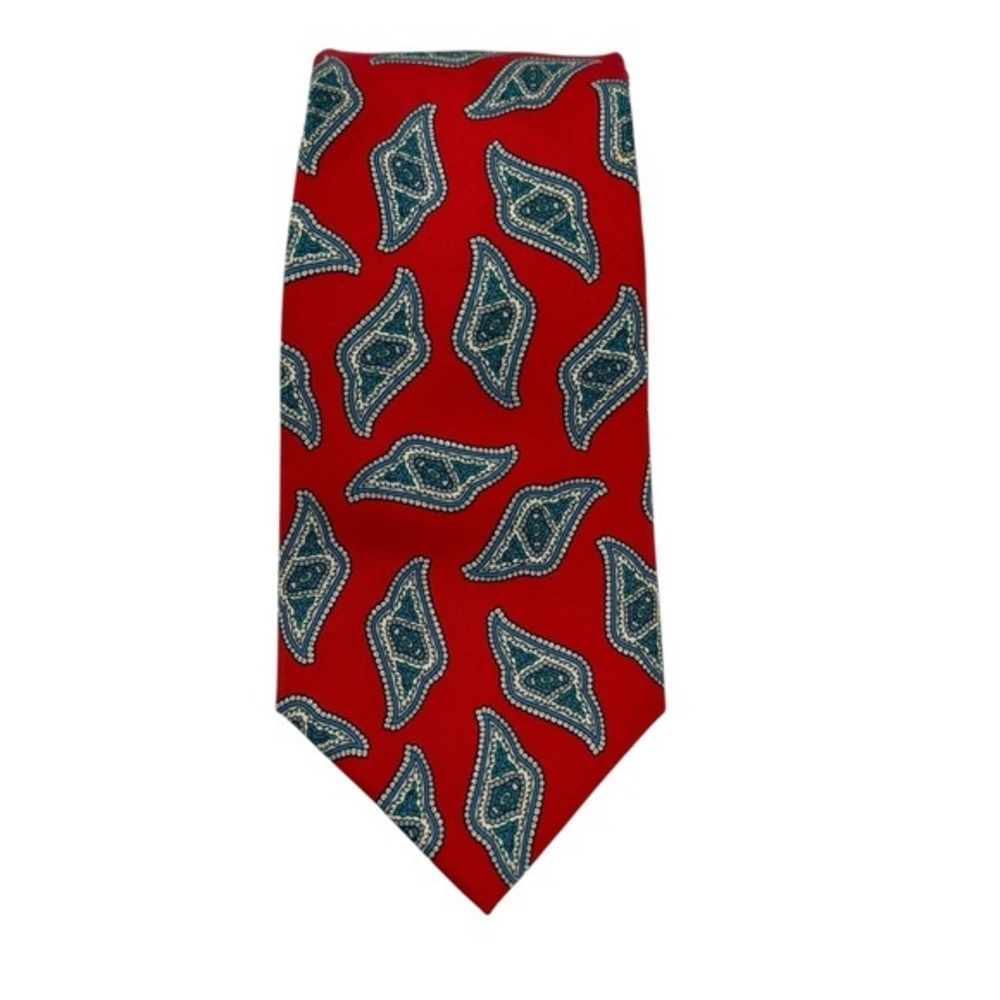 Christian Dior Red Paisley Neck Tie 100% Silk